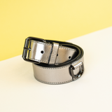 Ceinture en cuir, Argent Collection ASTRÉ Ceinture Argent Galactique Fait Main