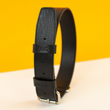 Collier cuir Collier chien Collection LeDog Couleur Noir Cuir Grainé Chien géant Chiens Bouvier Bernois Bouledogue Berger Australien Akita Chihuahua Cocker Golden labrador Pomeranian teckel Shiba