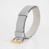 collier chien en cuir, collection ledog by ASTRÉ, accessoire chien, collier en cuir, cuir italien , collier gris, cuir grainé gris perla