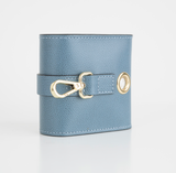 sac balade, sac pour chien, laisse, cuir grainé bleu, collection ASTRÉ, collection ledog, sac en cuir