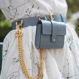 sac balade, sac pour chien, laisse, cuir grainé bleu, collection ASTRÉ, collection ledog, sac en cuir