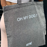 tote bag, sac femme, grand sac, collection ASTRÉ, sac en coton, sac gris, sac plage, accessoire femme