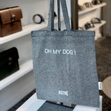 tote bag, sac femme, grand sac, collection ASTRÉ, sac en coton, sac gris, sac plage, accessoire femme