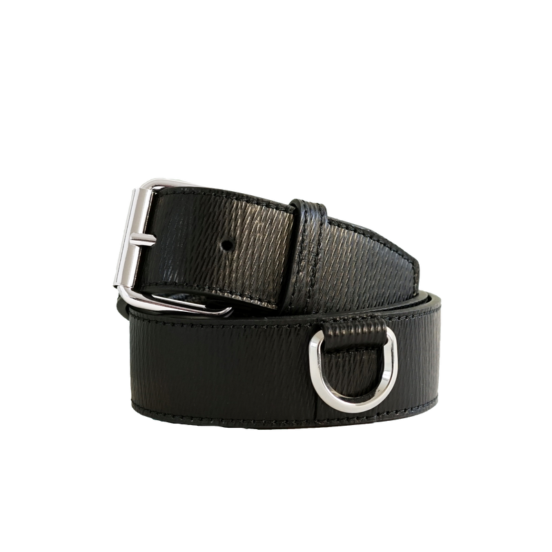 ceinture noire, ceinture en cuir femme, ceinture homme, cuir grainé, ceinture bijou, collection ASTRÉ, accessoire femme