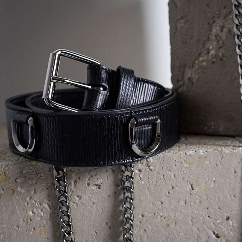 Ceinture en cuir noir Erika Cavallini Ceinture en cuir noir Erika Cavallini
