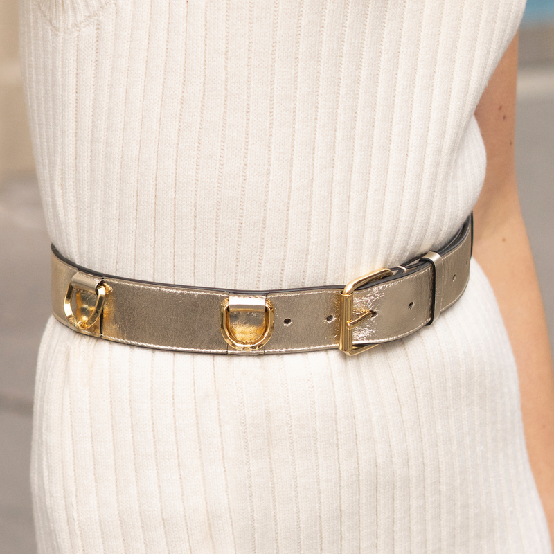 ceinture cuir femme, ceinture femme, ceinture bijou, ceinture doré, ceinture champagne, accessoire femme, collection ASTRÉ